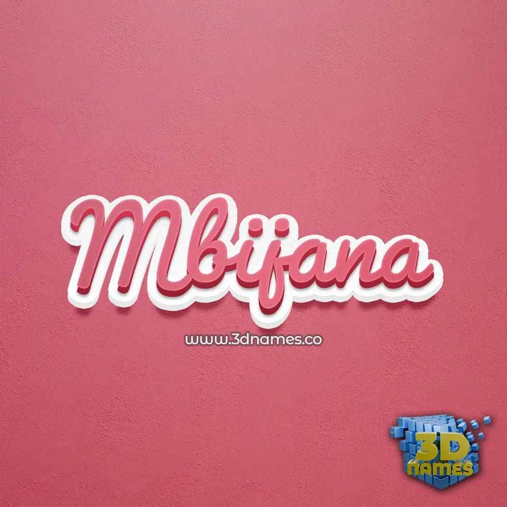 mbijana in Red Scribble style - 3D name wallpaper