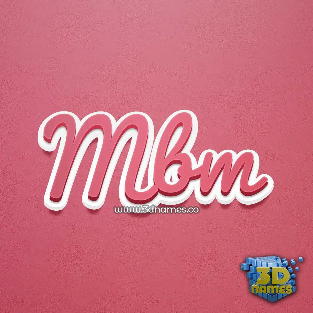 mbm in Red Scribble style - 3D name wallpaper