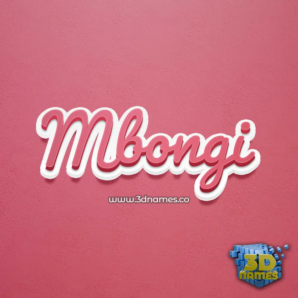 mbongi in Red Scribble style - 3D name wallpaper
