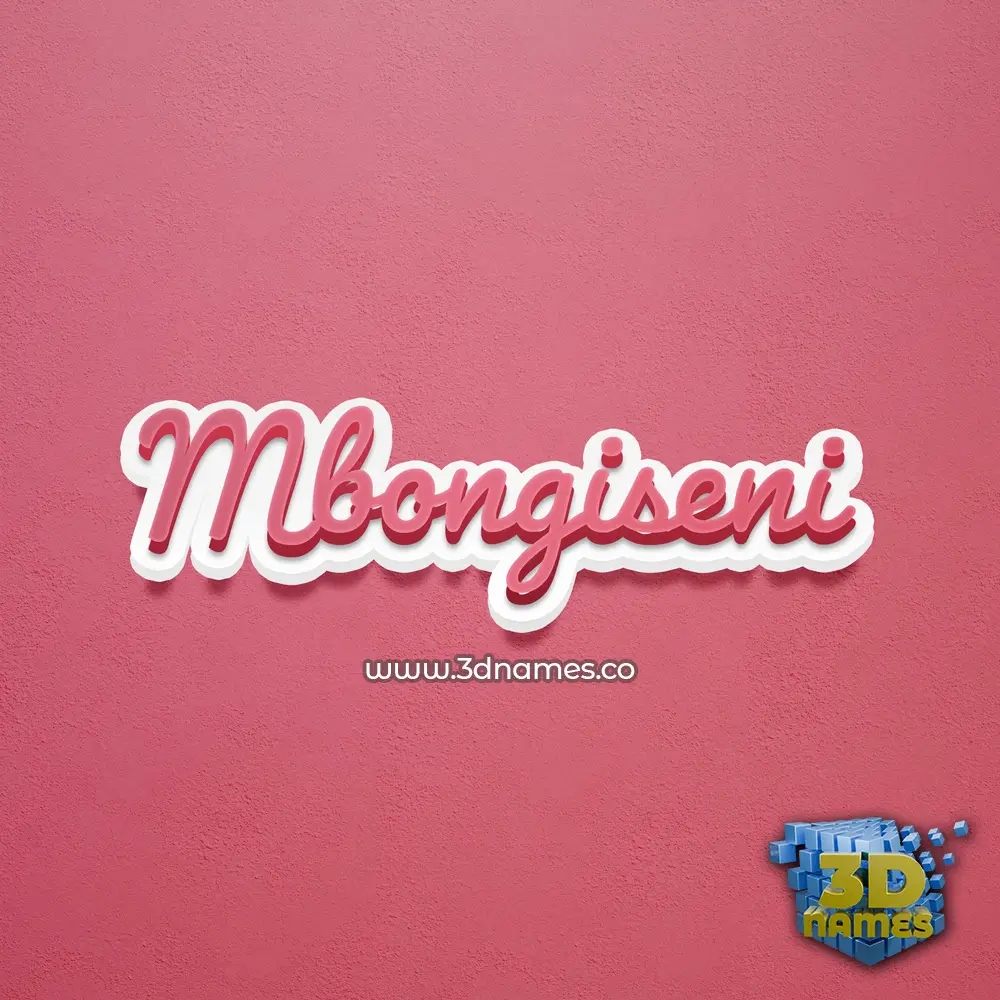 mbongiseni in Red Scribble style - 3D name wallpaper