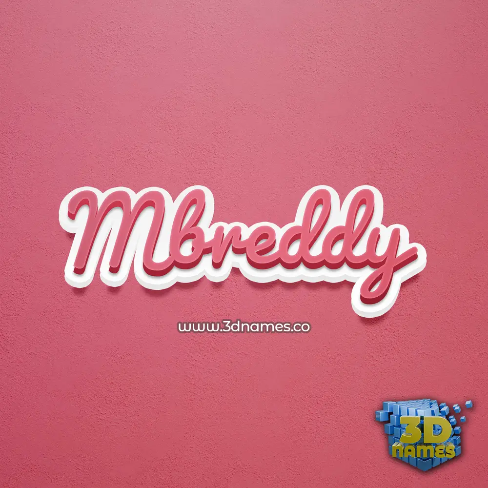 mbreddy in Red Scribble style - 3D name wallpaper