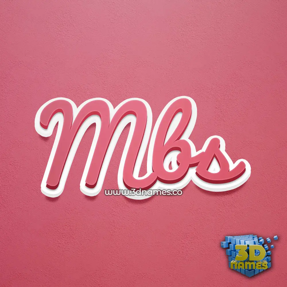 mbs in Red Scribble style - 3D name wallpaper