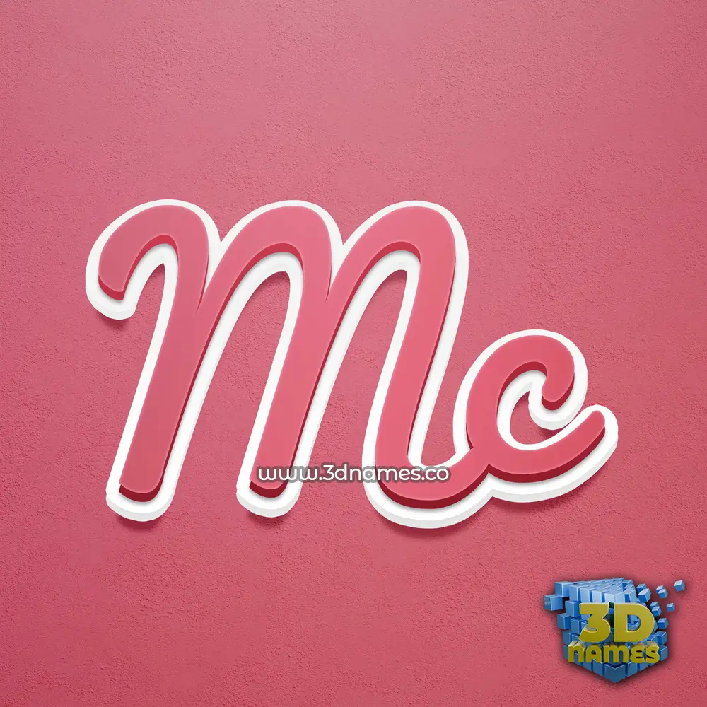 mc in Red Scribble style - 3D name wallpaper