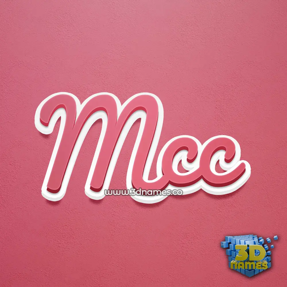 mcc in Red Scribble style - 3D name wallpaper