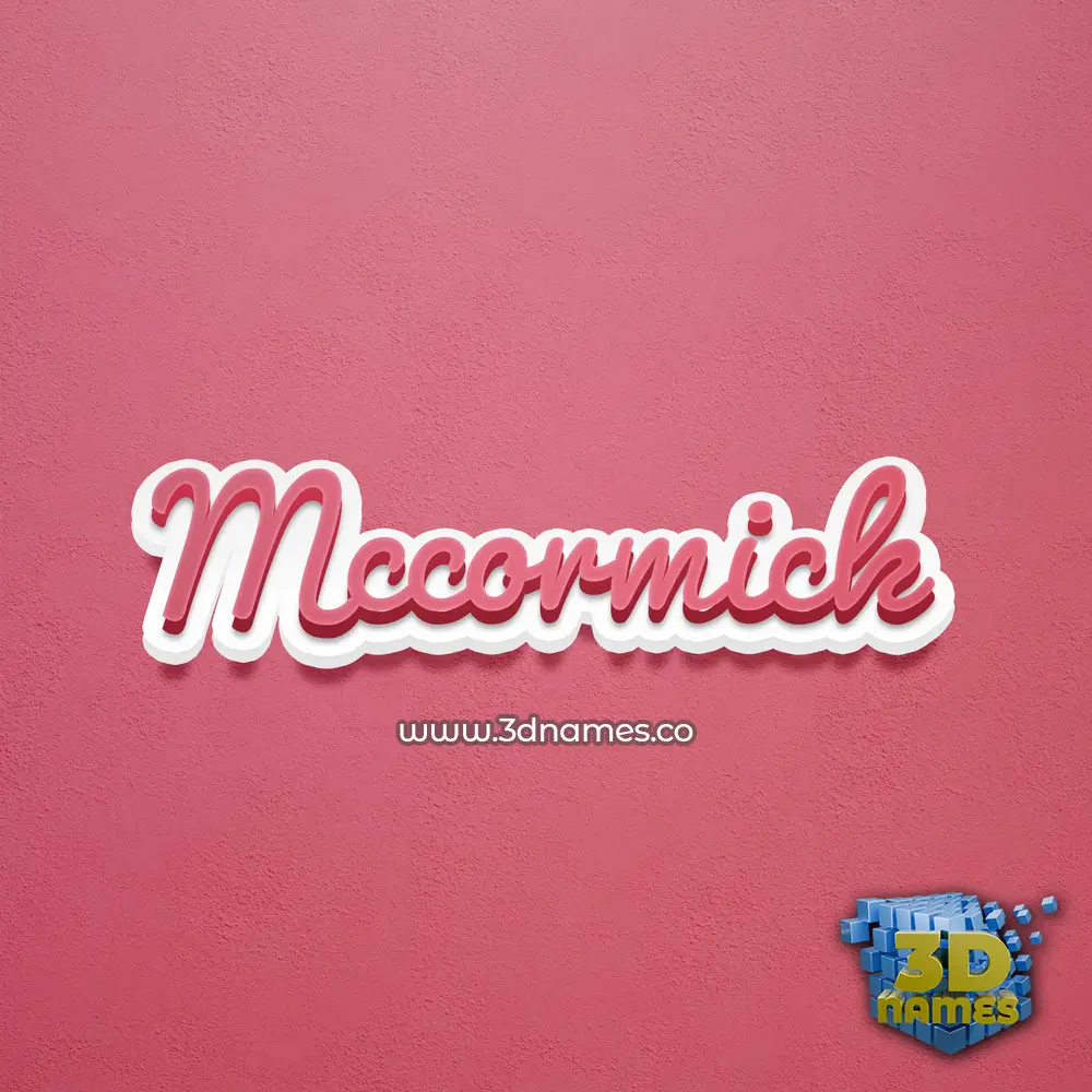 mccormick in Red Scribble style - 3D name wallpaper
