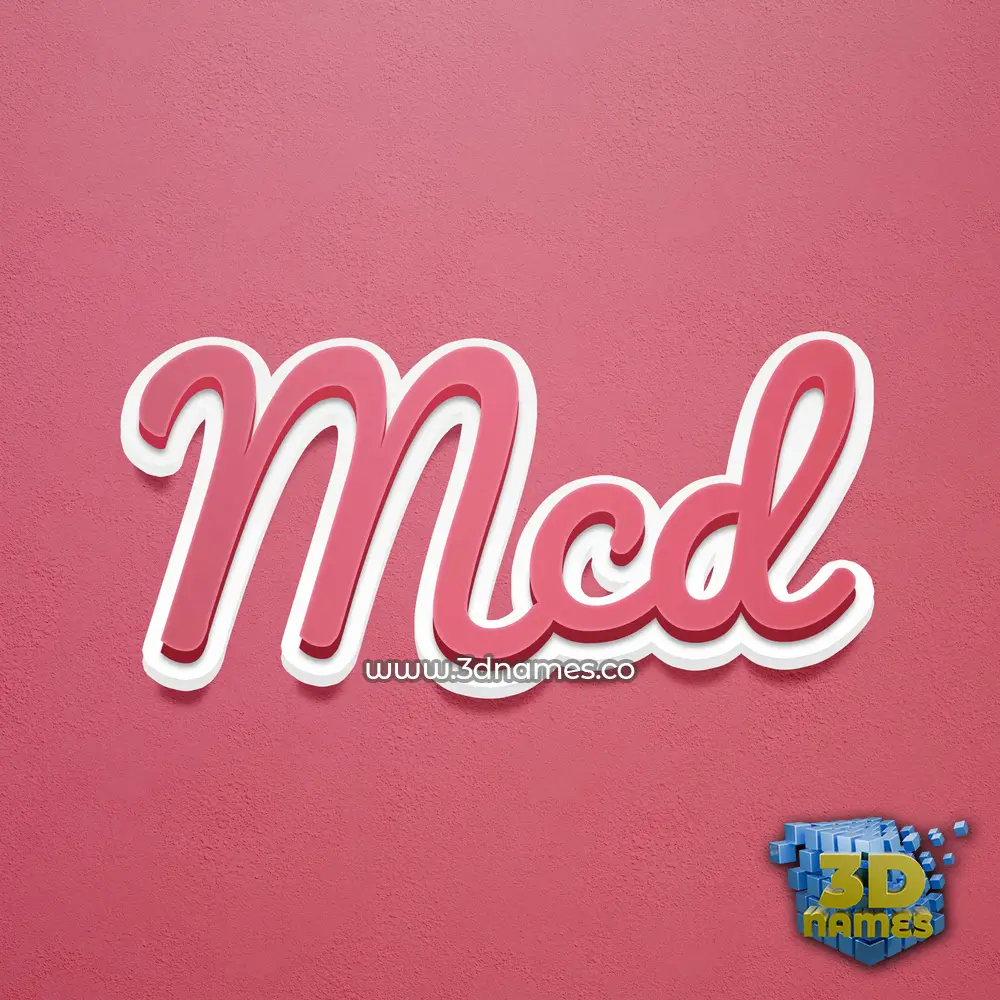 mcd in Red Scribble style - 3D name wallpaper