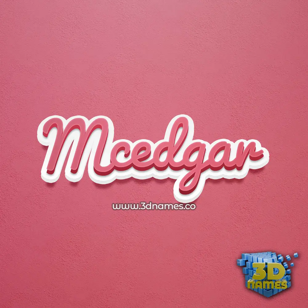 mcedgar in Red Scribble style - 3D name wallpaper
