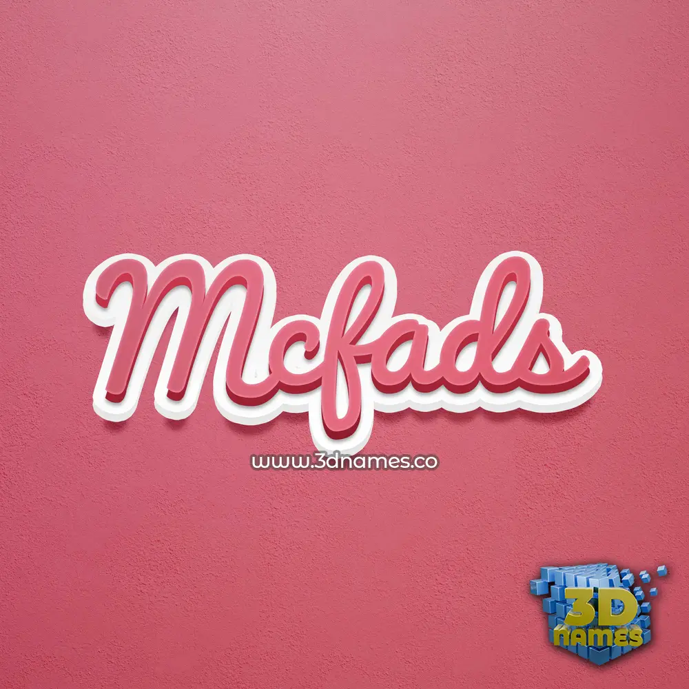 mcfads in Red Scribble style - 3D name wallpaper