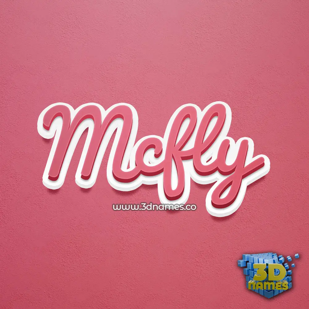 mcfly in Red Scribble style - 3D name wallpaper