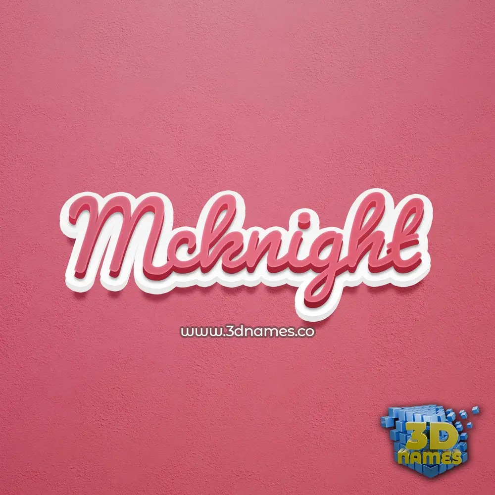 mcknight in Red Scribble style - 3D name wallpaper