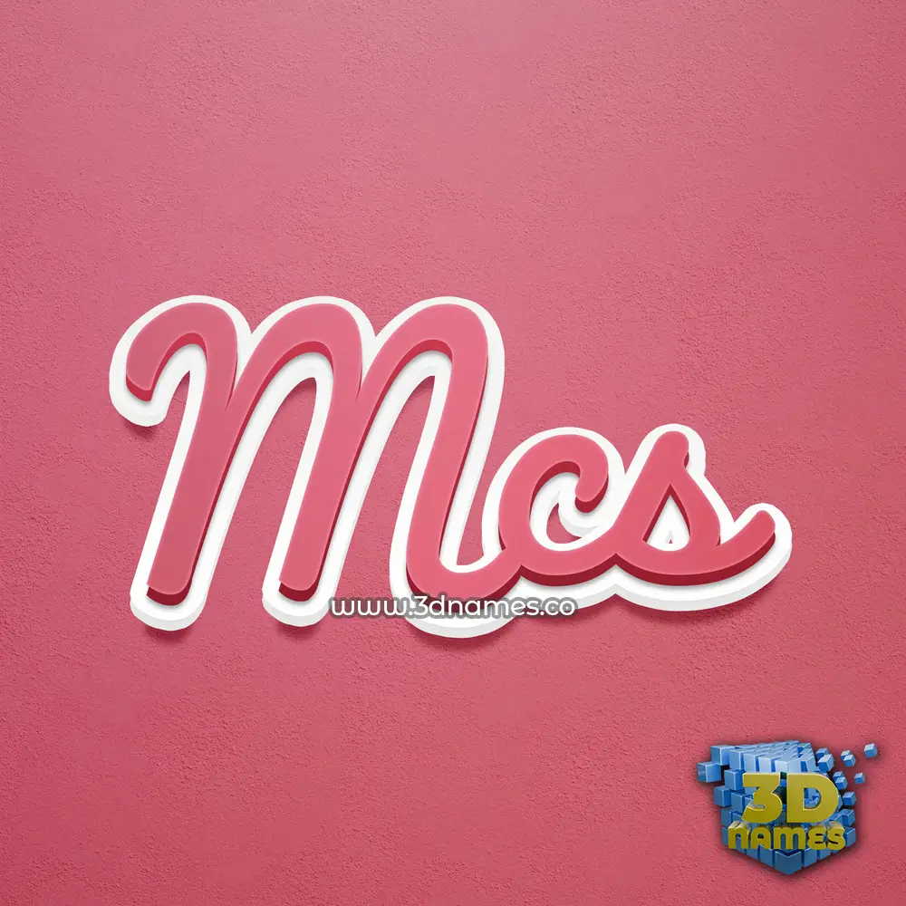 mcs in Red Scribble style - 3D name wallpaper