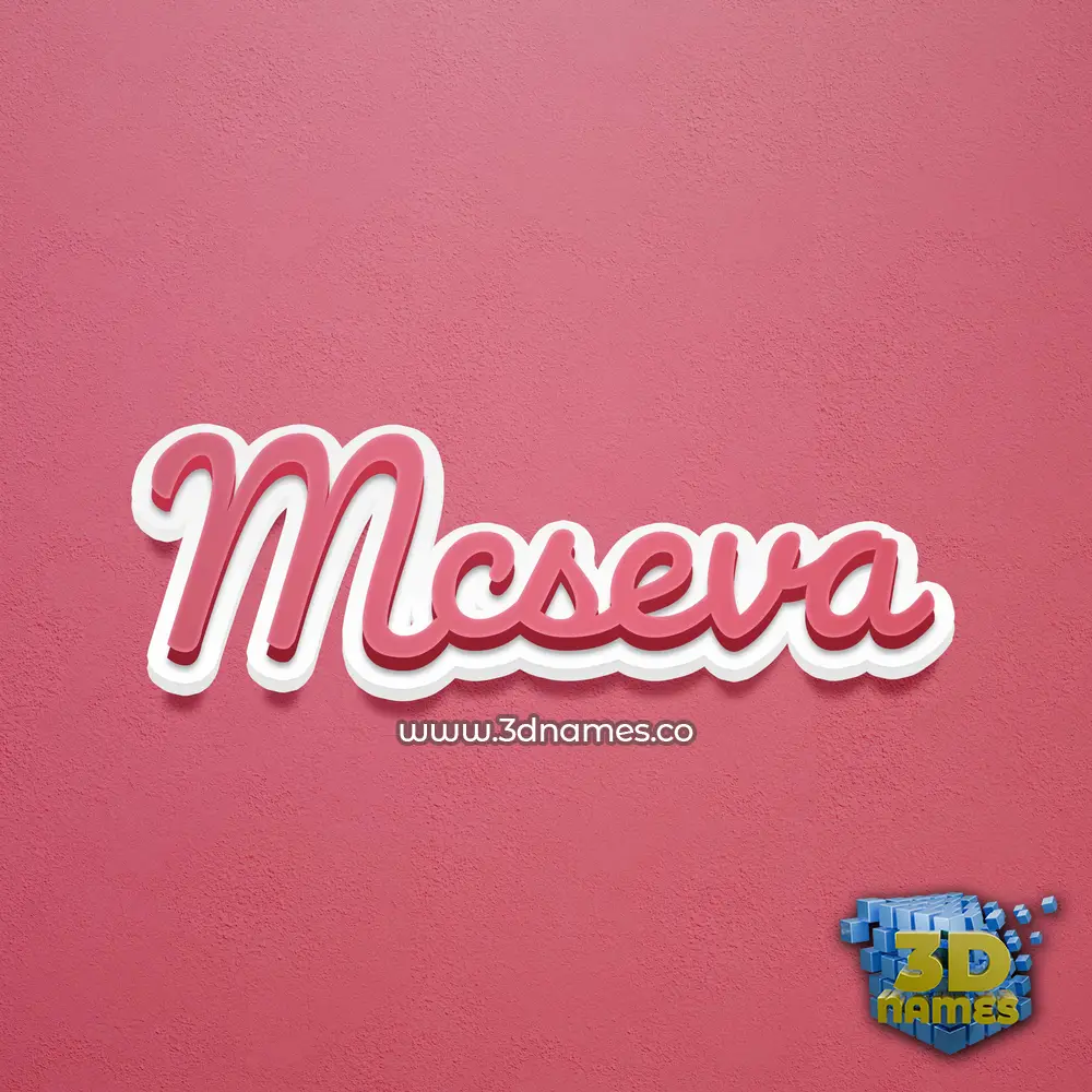 mcseva in Red Scribble style - 3D name wallpaper
