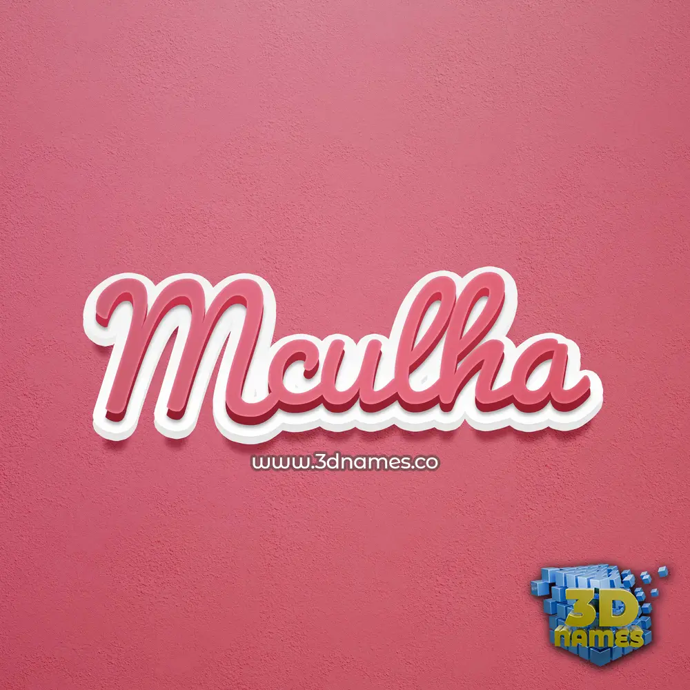 mculha in Red Scribble style - 3D name wallpaper