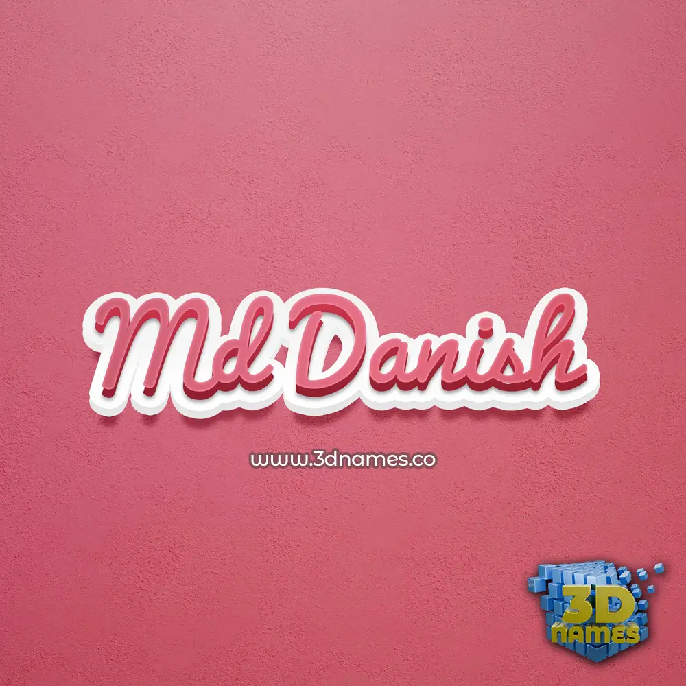 md danish in Red Scribble style - 3D name wallpaper