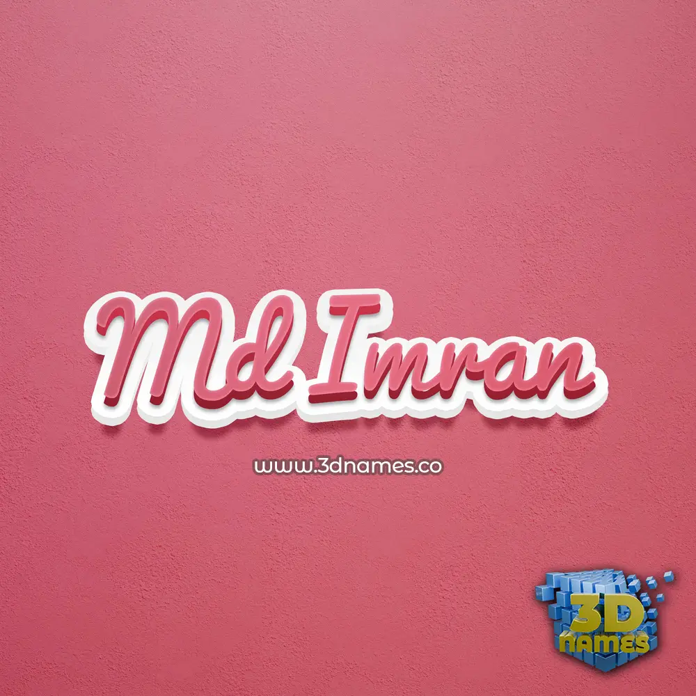 md imran in Red Scribble style - 3D name wallpaper