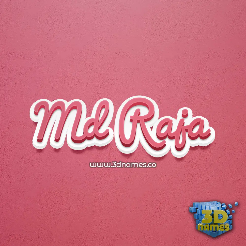 md raja in Red Scribble style - 3D name wallpaper