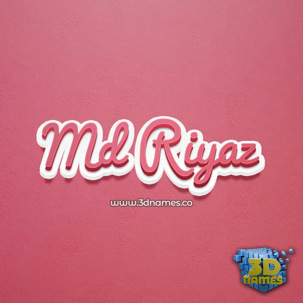 md riyaz in Red Scribble style - 3D name wallpaper