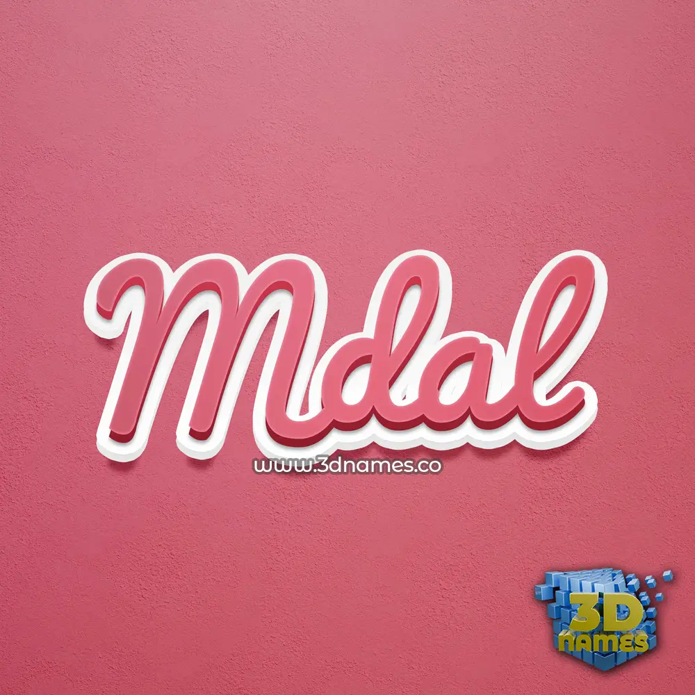 mdal in Red Scribble style - 3D name wallpaper