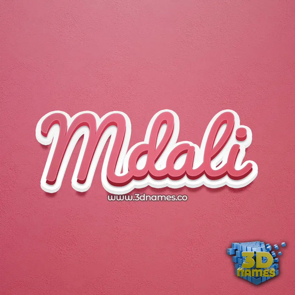 mdali in Red Scribble style - 3D name wallpaper