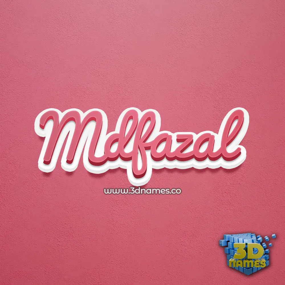 mdfazal in Red Scribble style - 3D name wallpaper