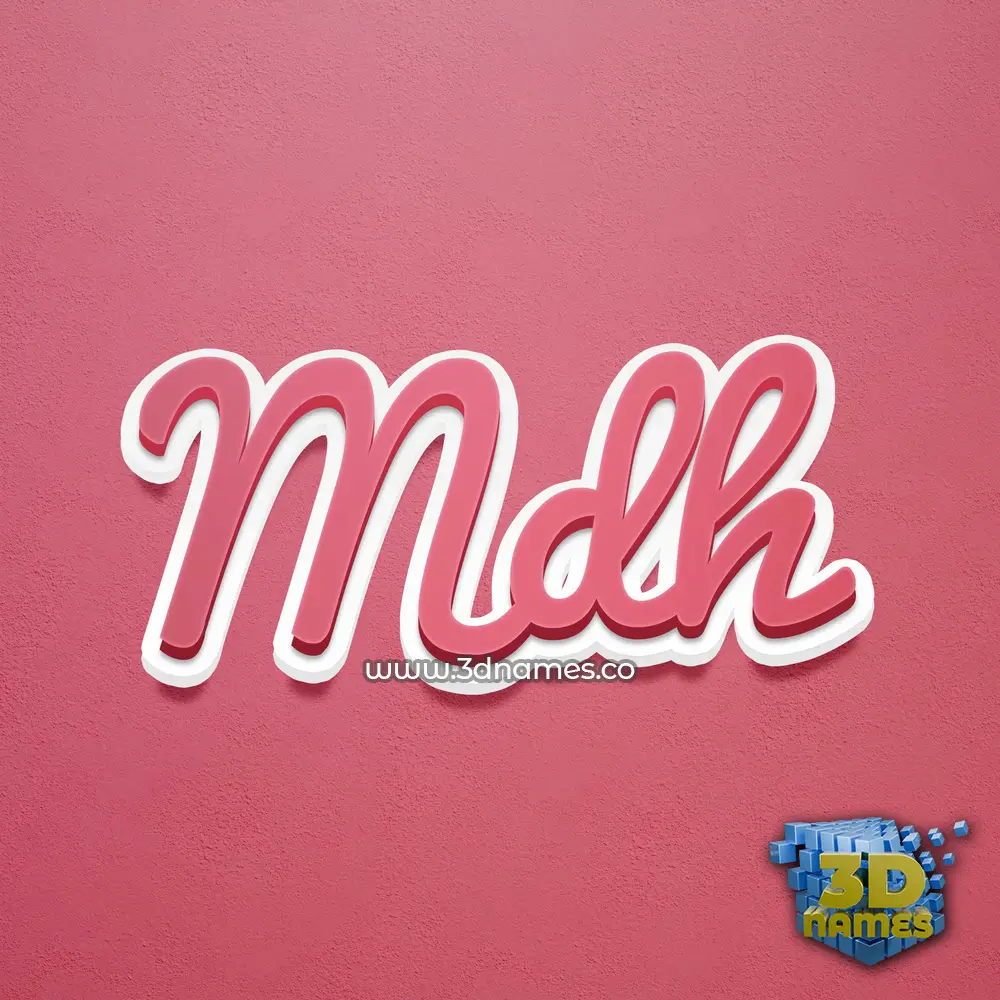 mdh in Red Scribble style - 3D name wallpaper