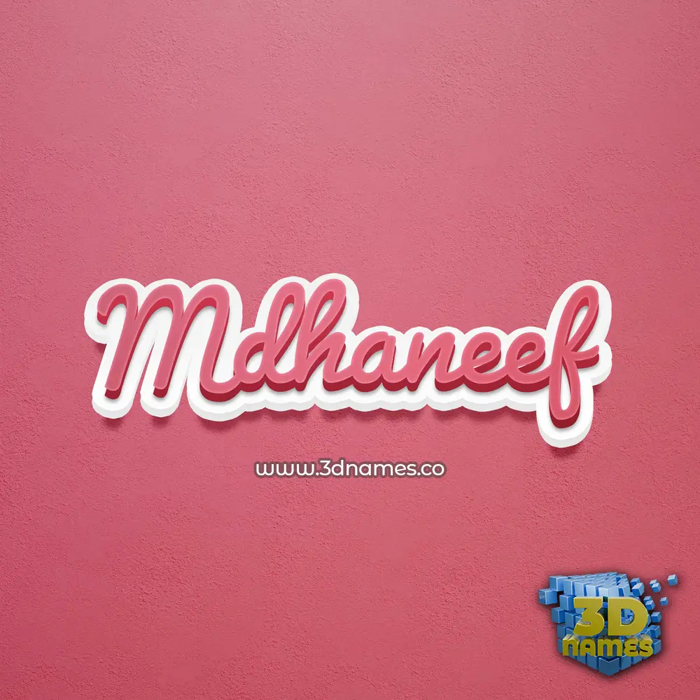 mdhaneef in Red Scribble style - 3D name wallpaper
