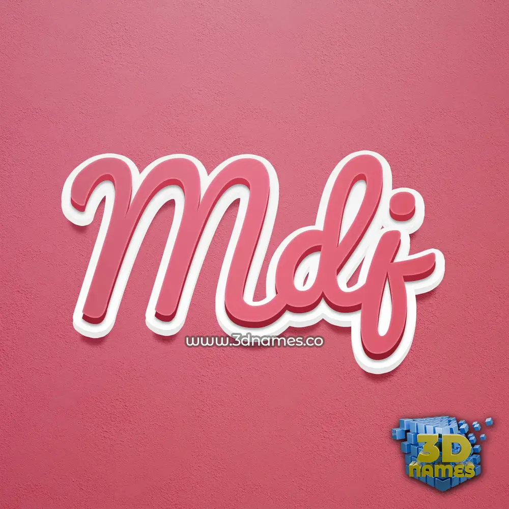 mdj in Red Scribble style - 3D name wallpaper