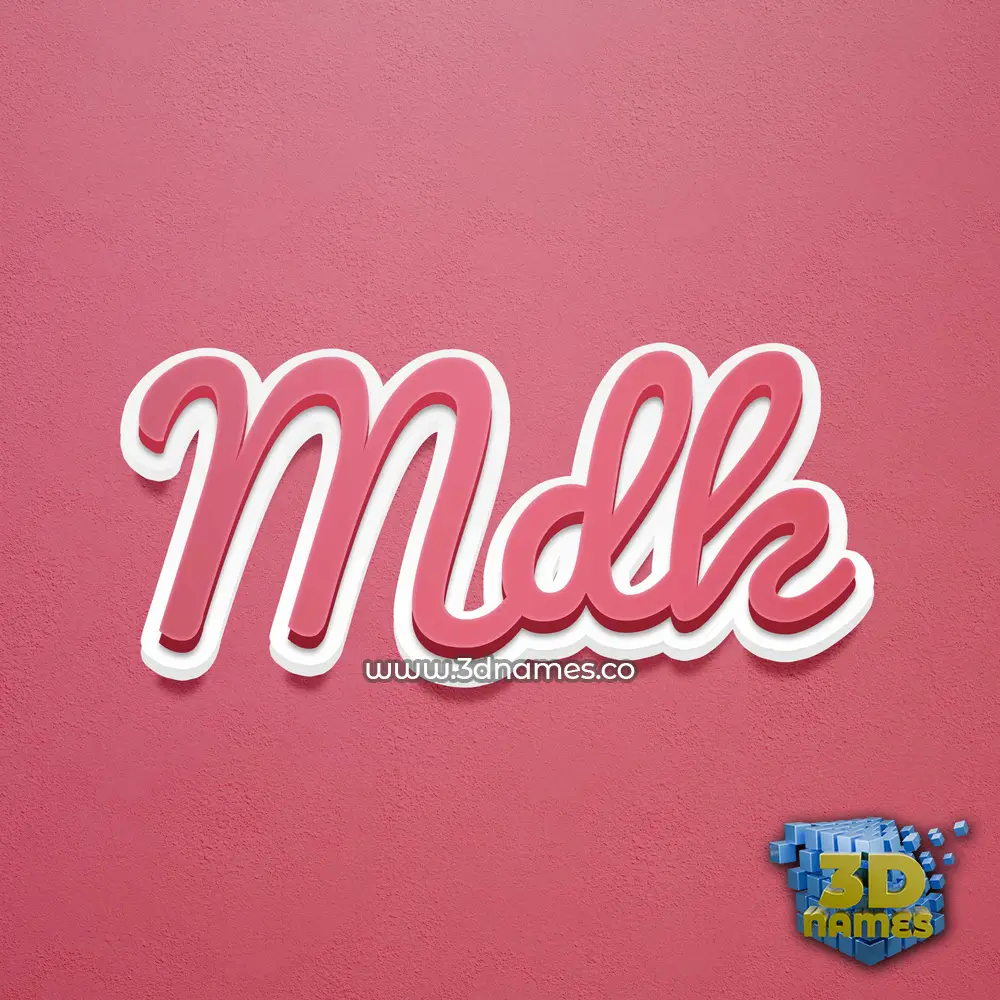 mdk in Red Scribble style - 3D name wallpaper