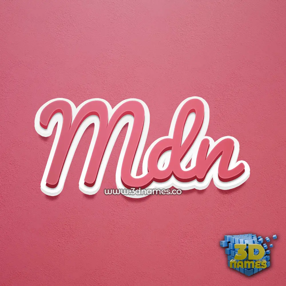 mdn in Red Scribble style - 3D name wallpaper