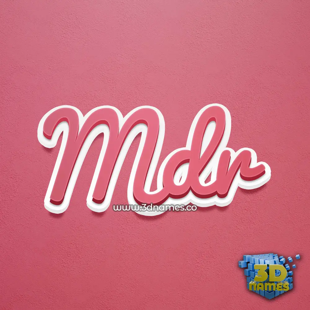 mdr in Red Scribble style - 3D name wallpaper