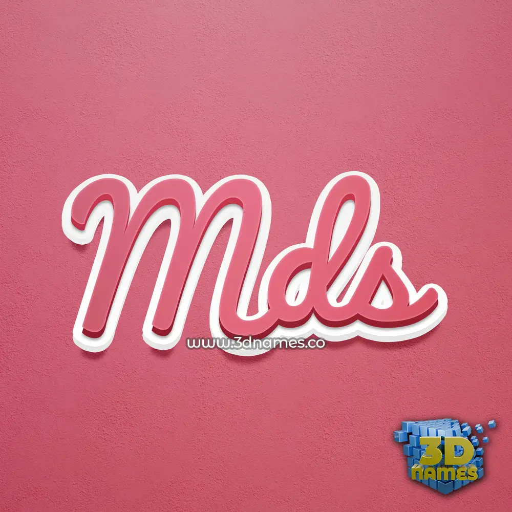 mds in Red Scribble style - 3D name wallpaper