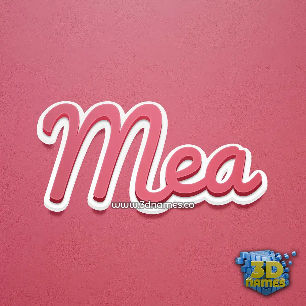 mea in Red Scribble style - 3D name wallpaper