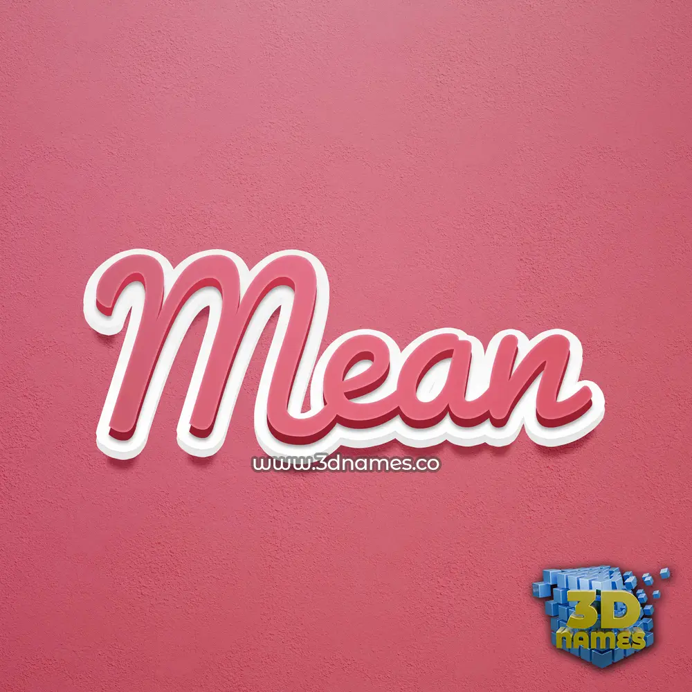 mean in Red Scribble style - 3D name wallpaper
