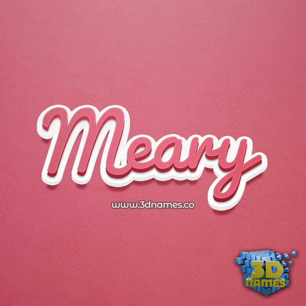 meary in Red Scribble style - 3D name wallpaper