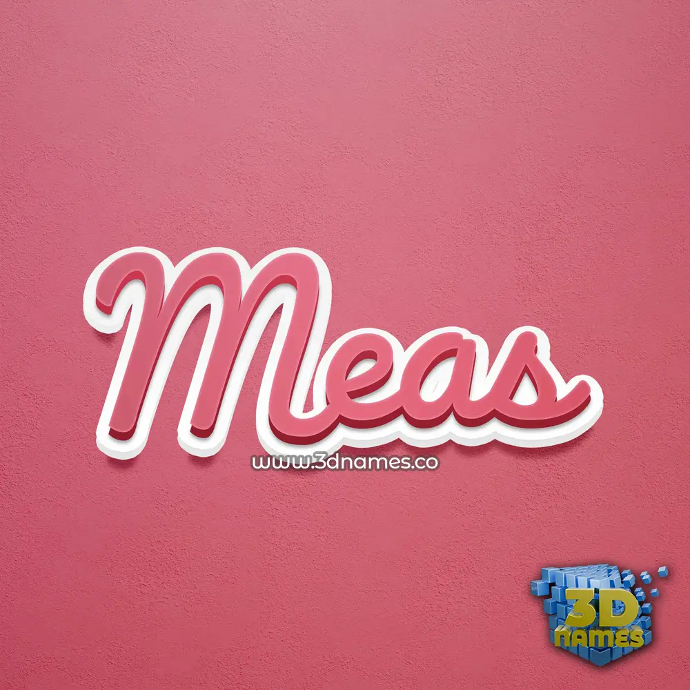 meas in Red Scribble style - 3D name wallpaper