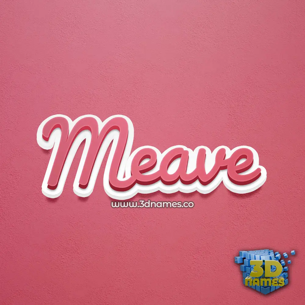 meave in Red Scribble style - 3D name wallpaper
