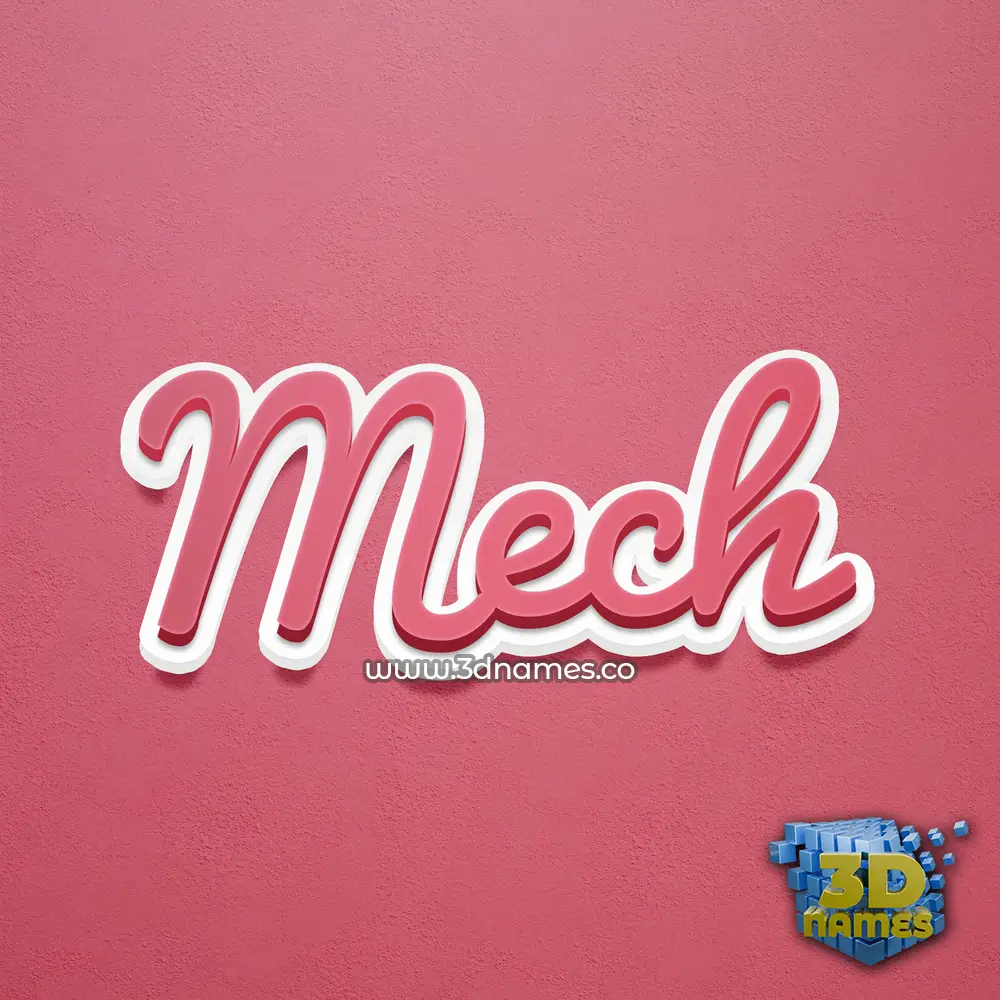 mech in Red Scribble style - 3D name wallpaper