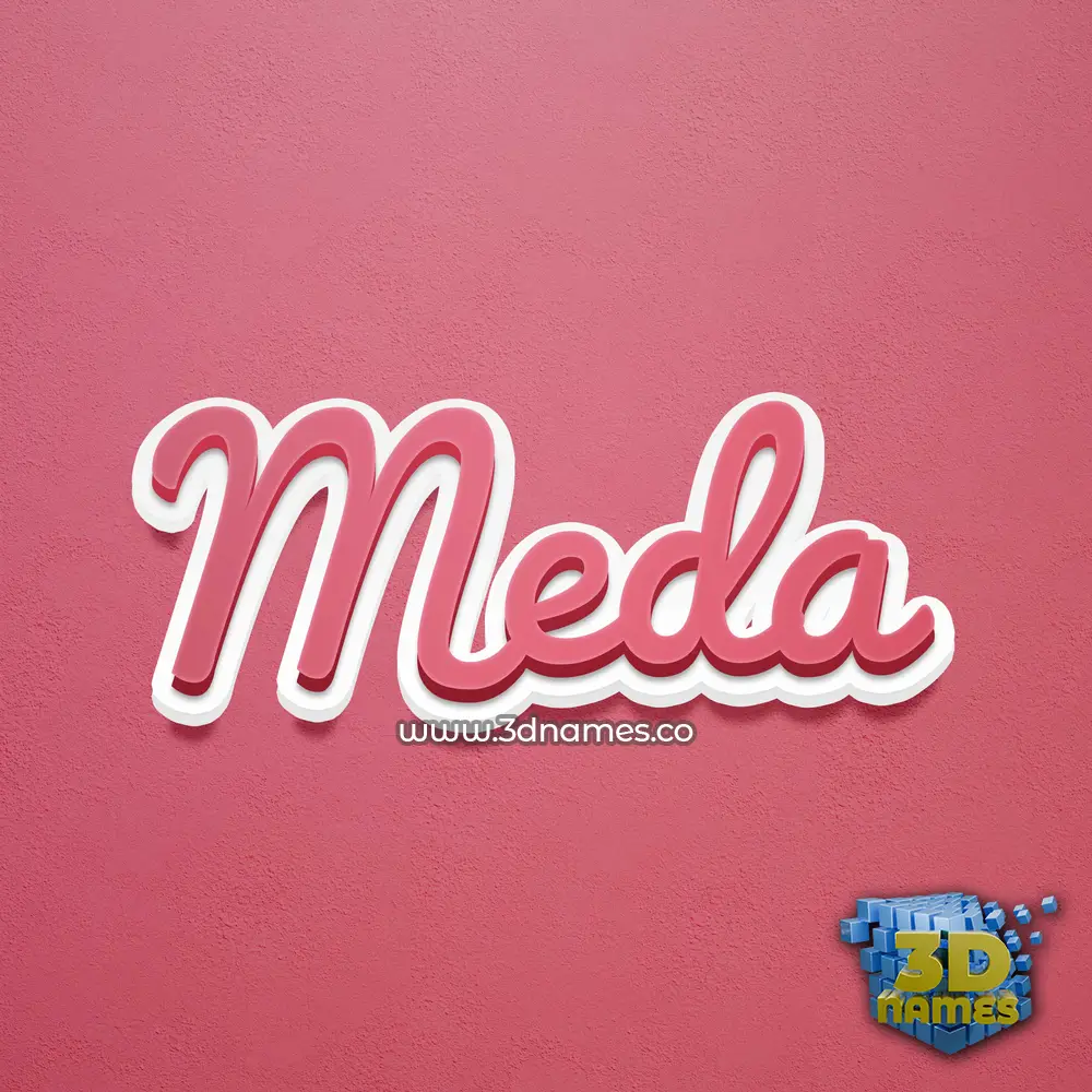 meda in Red Scribble style - 3D name wallpaper