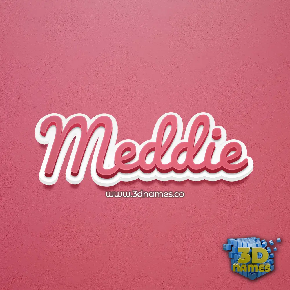 meddie in Red Scribble style - 3D name wallpaper