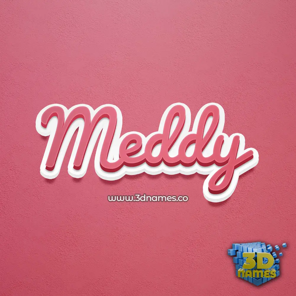 meddy in Red Scribble style - 3D name wallpaper