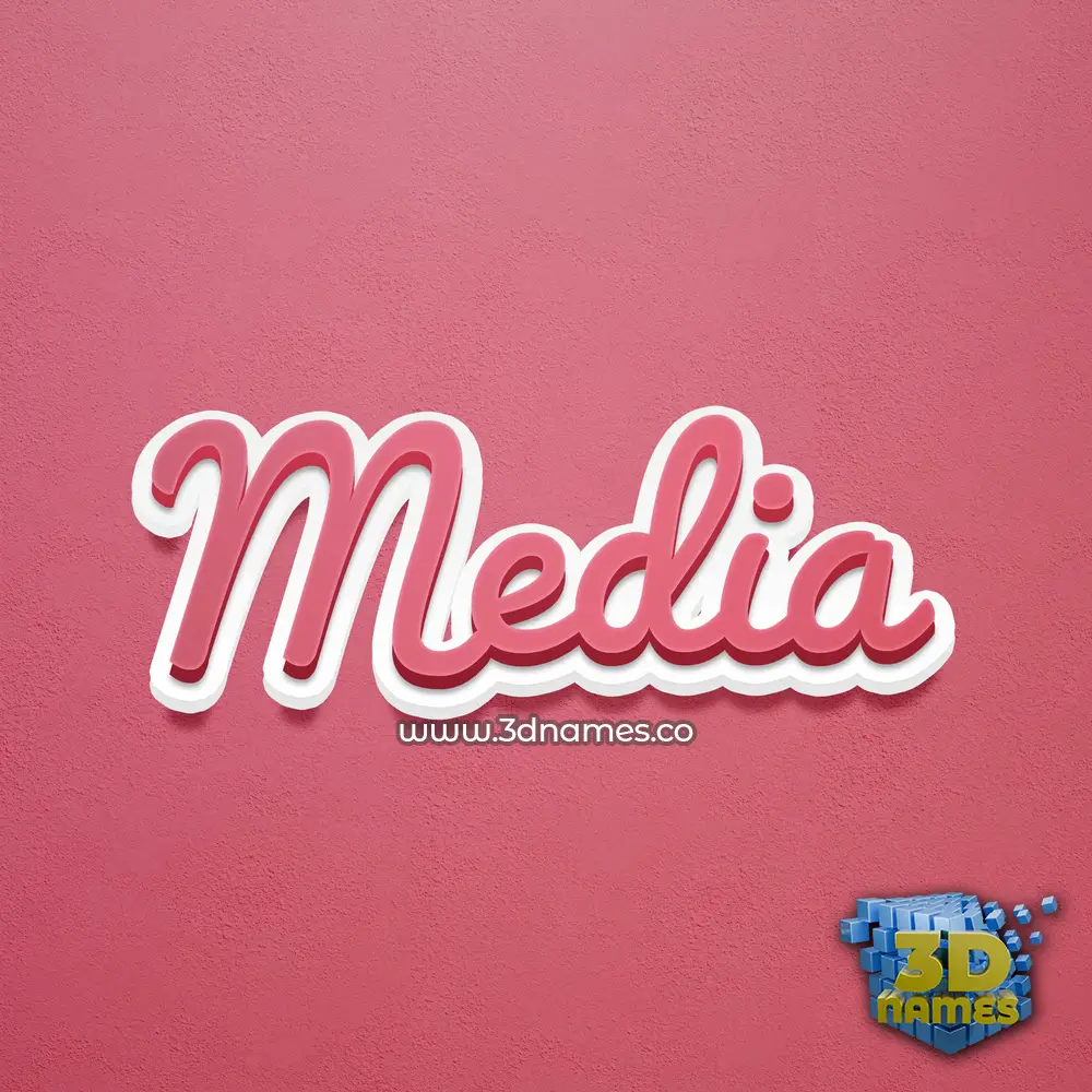 media in Red Scribble style - 3D name wallpaper