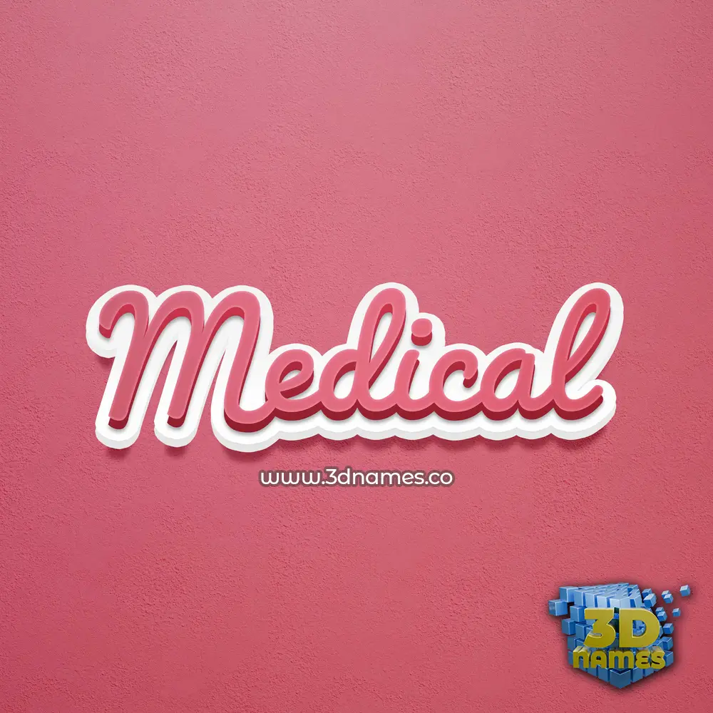 medical in Red Scribble style - 3D name wallpaper