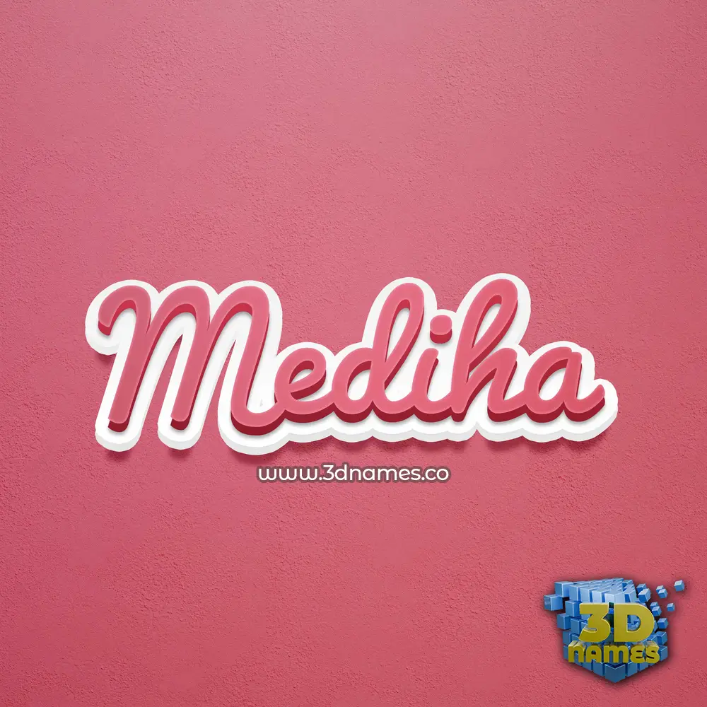 mediha in Red Scribble style - 3D name wallpaper