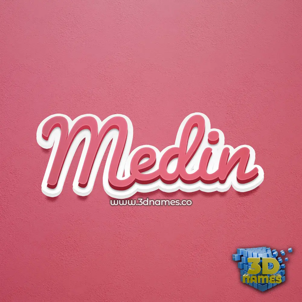 medin in Red Scribble style - 3D name wallpaper