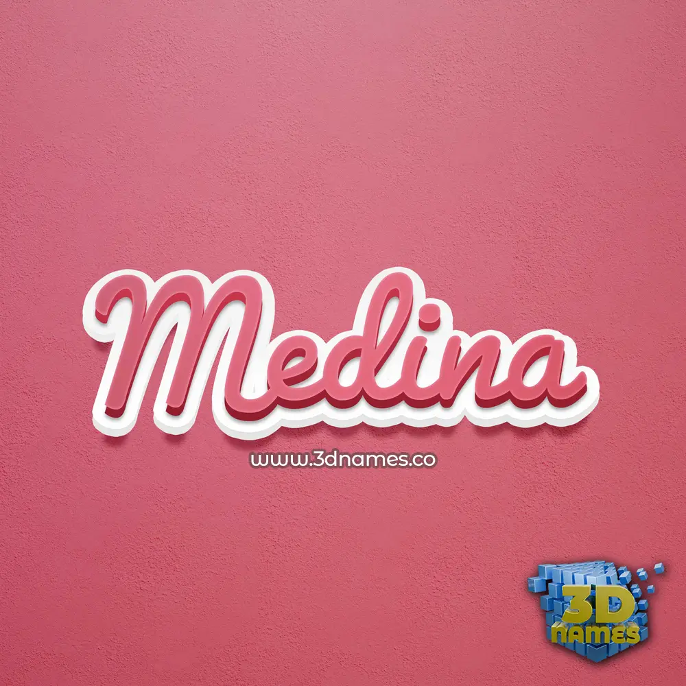 medina in Red Scribble style - 3D name wallpaper
