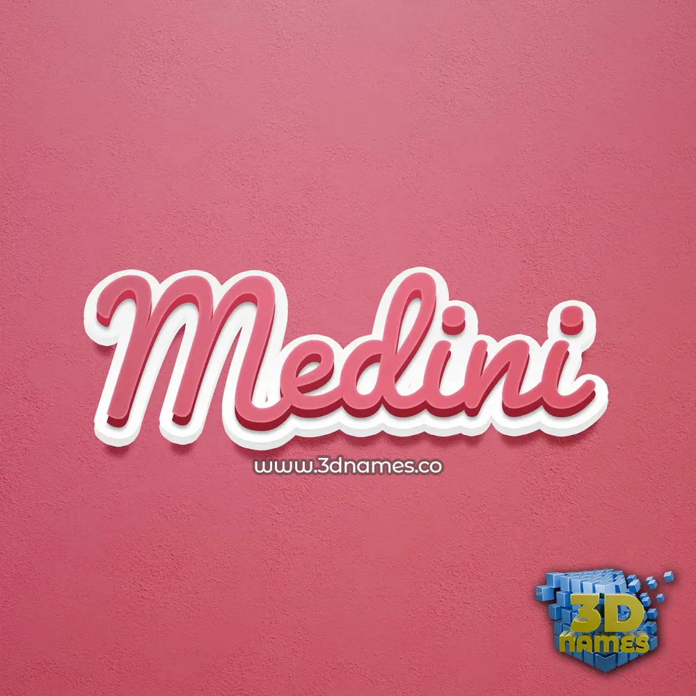 medini in Red Scribble style - 3D name wallpaper