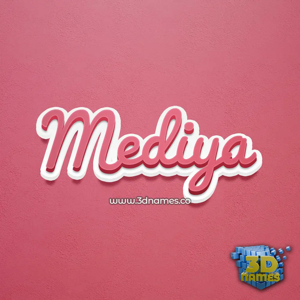 mediya in Red Scribble style - 3D name wallpaper