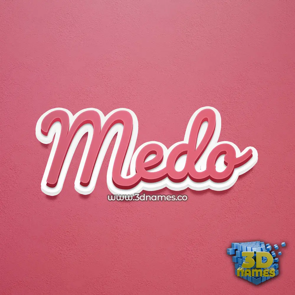 medo in Red Scribble style - 3D name wallpaper
