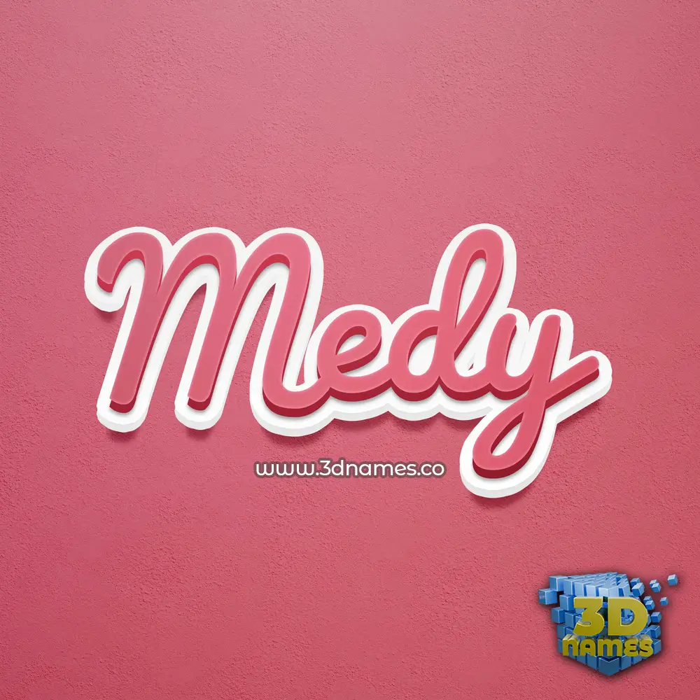 medy in Red Scribble style - 3D name wallpaper