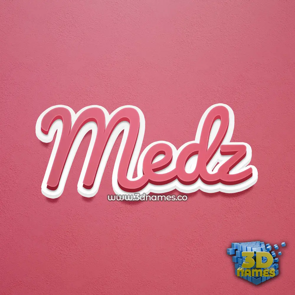 medz in Red Scribble style - 3D name wallpaper